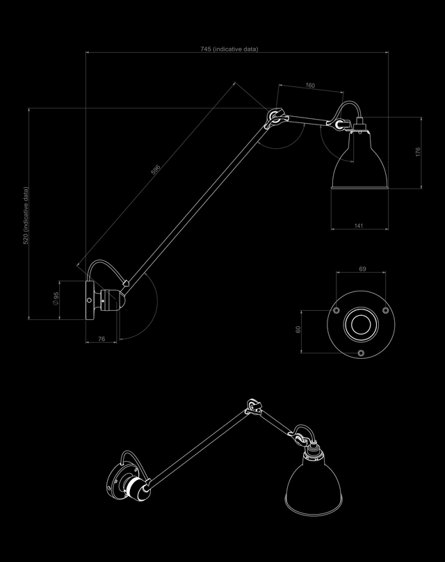Lampe Gras N°304 L60