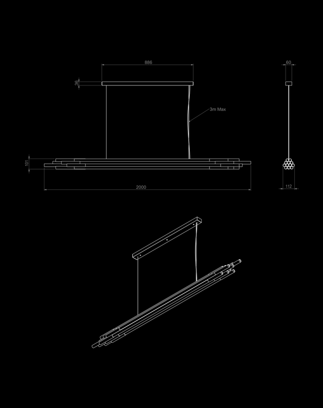 Org Pendant Horizontal/ 2000