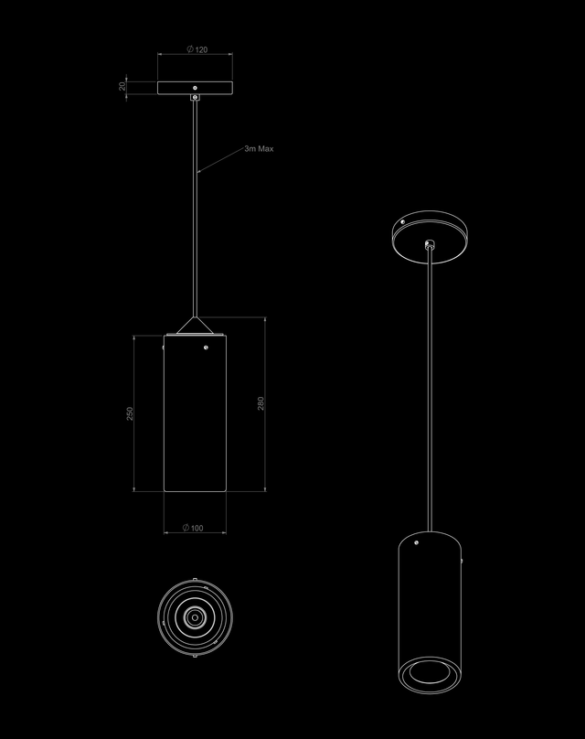 Tobo Porcelain Pendant 250